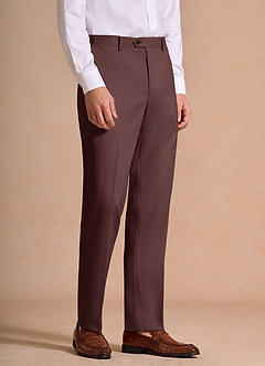 front James Espresso Pantaloni eleganți elastici structurați