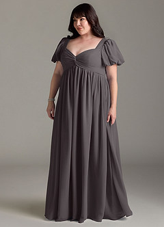 Azazie Madisynn Maternity Bridesmaid Dresses Bow Chiffon Floor-Length Dress image8
