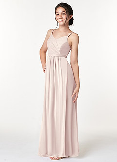 Azazie Luxy Junior Rose Petal Pleated Mesh Dress image5