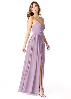 Azazie Cora Bridesmaid Dresses Wisteria A-Line Pleated Chiffon Dress image4