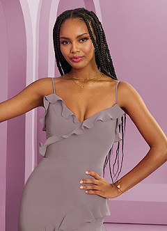 Barbie ♥ Azazie Bridesmaid Dresses Dusk Sheath Chiffon Dress image7