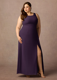 Azazie Galvan Mother of the Bride Dresses Plum A-Line Sequins Chiffon Dress image10