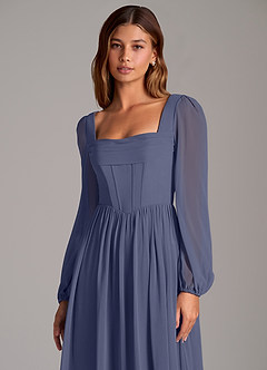 Azazie Maree Brautjungfernkleider A-Linie Korsett Chiffon Kleid Sturm image7