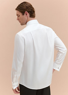 front Henry White Non-Iron 100% Cotton Stud-Front Cotton Tuxedo Shirt