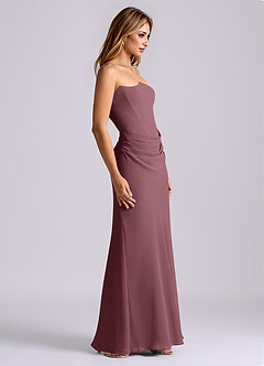 Azazie Debby Bridesmaid Dresses Sangria Mermaid Strapless Chiffon Dress image5