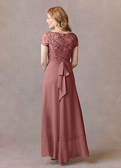 Azazie Mamie Mother of the Bride Dresses Desert Rose A-Line Lace Chiffon Dress image4