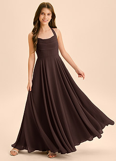 Azazie Kady Junior Ganache A-Line Sweetheart Neckline Chiffon Dress image4