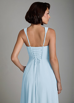 Azazie Azaria Bridesmaid Dresses Sky Blue A-Line Corset Chiffon Dress image2