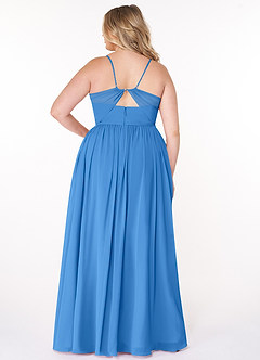 Azazie Cora Bridesmaid Dresses Blue Jay A-Line Pleated Chiffon Dress image7
