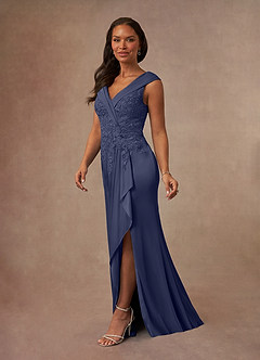 Azazie Calathea Mother of the Bride Dresses Stormy A-Line Lace Dress image2