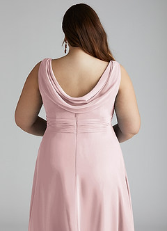 Azazie Karina Bridesmaid Dresses Blushing Pink A-Line Pleated Chiffon Dress image10
