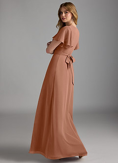 Azazie Zaniah Bridesmaid Dresses Bronzer A-Line Chiffon Dress image7