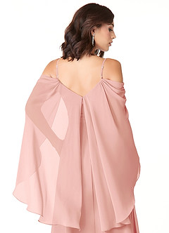 Azazie Cienna Abiti da Damigella Abito A-Line in Chiffon a Spalla Scoperta Rosetta image6