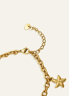 front Shell Starfish Pearl Charm Bracelet