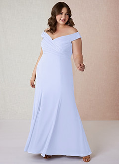 Azazie Lecia Brautjungfernkleider Wandelbar Empire Schulterfrei, plissiert Chiffon Kleid Lavendel image8