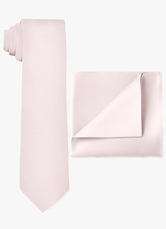 front Matte Satin Wide Tie and Pocket Square Set