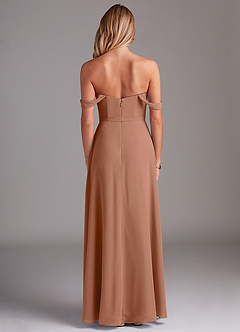 Azazie Aaron Final Sale Blushing Pink A-Line Off the Shoulder Chiffon Convertible Dress image3