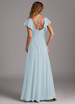 Azazie Bondi Bridesmaid Dresses Sky Blue A-Line Side Slit Stretch Chiffon Dress image2
