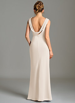 Azazie Kieryn Brautjungfernkleider Meerjungfrau-Linie Plissee Chiffon Kleid Alabaster Weiß image2