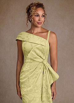 Azazie Hampton Mother of the Bride Dresses Lemon Sorbet Mermaid One Shoulder Floral Burnout Dress image4