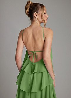 Azazie Deena Abiti da Damigella Abito A-Line in Chiffon Drappeggiato Basilico image6