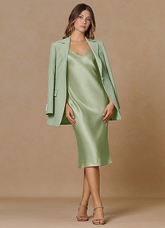 front Rowan Dusty Sage Refined Weave Performance blazer