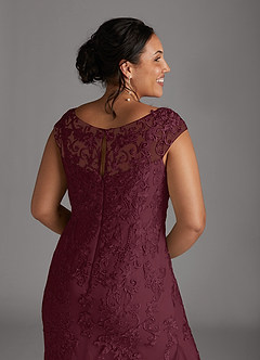 Azazie Melena Mother of the Bride Dresses Cabernet Mermaid Lace Tulle Dress image10