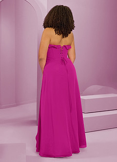 Barbie ♥ Azazie Bridesmaid Dresses Fuchsia A-Line Sweetheart Neckline Chiffon Dress image13