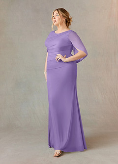 Azazie Belladonna Mother of the Bride Dresses Tahiti Mermaid Scoop Pleated Mesh Dress image8
