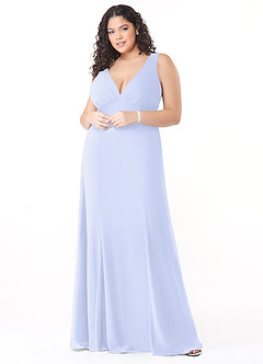 Azazie Christiana Bridesmaid Dresses Lavender A-Line V-Neck Pleated Chiffon Dress image7