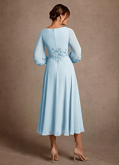 Azazie Ana Suknie dla Matki Panny Młodej Linia A Koronka Szyfon Długość herbaty Sukienka image3