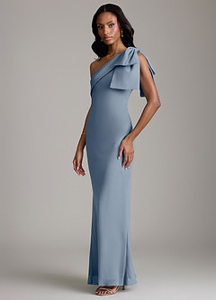 Azazie Yuanna Bridesmaid Dresses Twilight Mermaid One Shoulder Chiffon Dress image5