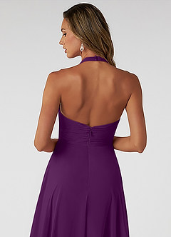 Azazie Tessie Bridesmaid Dresses Grape A-Line Pleated Chiffon Dress image4