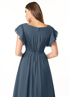 Azazie Daphne Modest Bridesmaid Dresses A-Line Ruffled Chiffon Floor-Length Dress image9