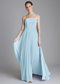 Azazie Mariana Bridesmaid Dresses Sky Blue A-Line Strapless Chiffon Dress image5