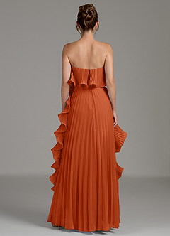 Azazie Alexia Bridesmaid Dresses Burnt Orange A-Line Ruched Chiffon Dress image7