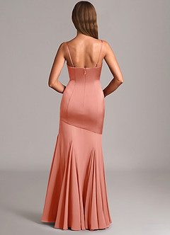 Azazie Uma Bridesmaid Dresses Coral Mermaid Strapless Chiffon Convertible Dress image5