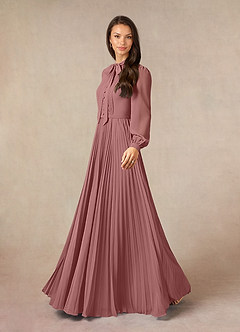 Azazie Adellah Mother of the Bride Dresses Desert Rose A-Line Pleated Chiffon Dress image2