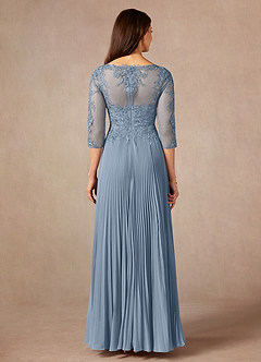 Azazie Corinne Mother of the Bride Dresses Dusty Blue A-Line Sequins Chiffon Dress image4
