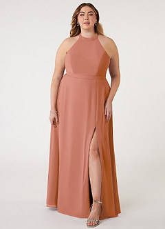 Azazie Clarice Bridesmaid Dresses MAI TAI A-Line Halter Chiffon Dress image8