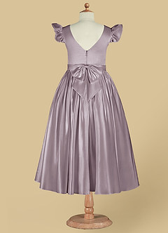 Azazie Violeta Flower Girl Dresses Dusk Ball-Gown Bow Matte Satin Dress image11