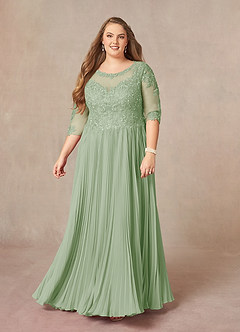 Azazie Corinne Mother of the Bride Dresses Dusty Sage A-Line Sequins Chiffon Dress image8