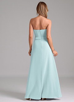 Azazie Jenilyn Brautjungfernkleider A-Linie Schulterfrei Chiffon Kleid Nebel image7