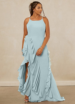 Christian Siriano Bridal for Azazie 1006 Bridesmaid Dresses Mist Mermaid Ruched Chiffon Dress image8
