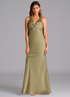 Azazie Hati Brudtärnklänningar Klä av Sjöjungfru i Stretch Satin Mossgrön image5