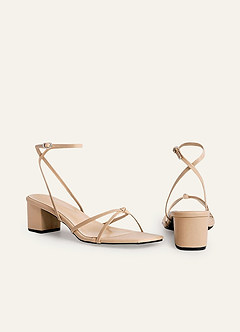 front Ankle Strap Cross Knot Heel Sandals