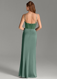 Azazie Morgan Jurken voor bruidsmeisjes Jurk van Stretch Satijn met Zeemeermin Strapless Eucalyptus image7