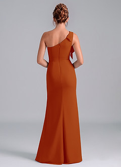 Azazie Rinna Bridesmaid Dresses Paprika Mermaid One Shoulder Chiffon Dress image2