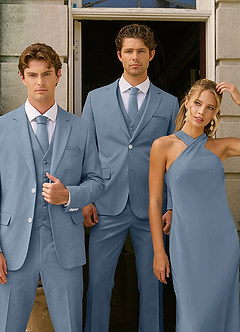front James Dusty Blue Structured Stretch Suit