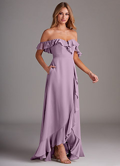 Azazie Lyra Bridesmaid Dresses Wisteria A-Line Chiffon Convertible Dress image6